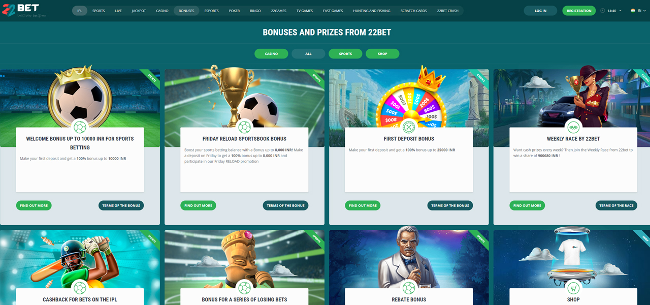 22bet bonus casino